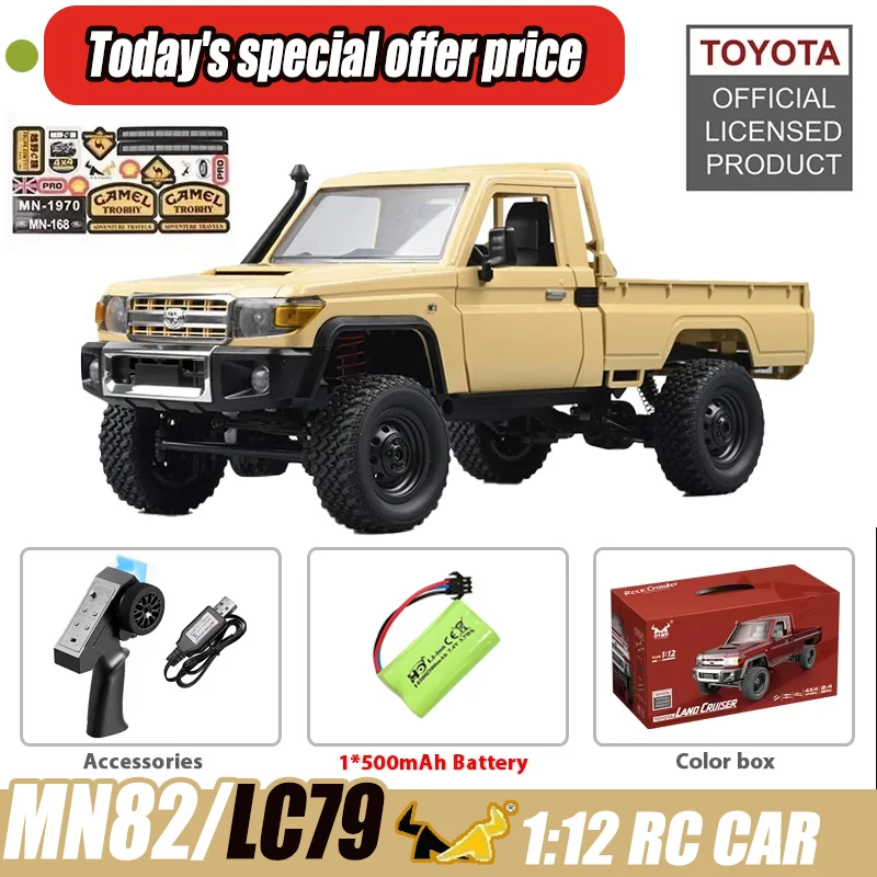 

MN82S 4WD Off-road Climbing Remote Control Car 1/12 Rc Cars for Adults Model ToyFor Kids Gifts Rc Truck Full Scale Off-road