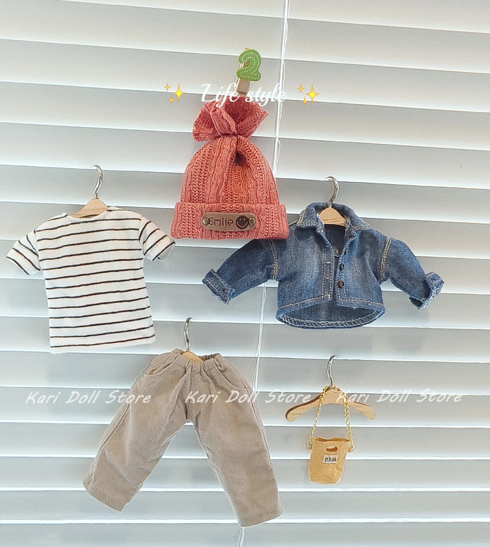 

Одежда и юбки для кукол Kari 2026: джинсовые брюки с асимметричным подолом, повседневный костюм для кукол Landazz Landoudou