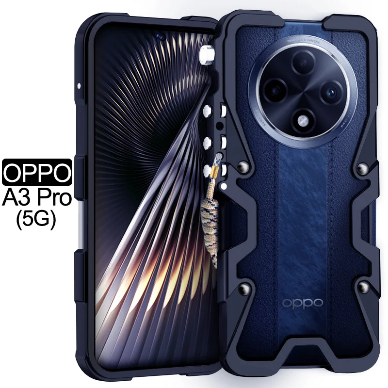 Luxury Armor Metal Aluminum Phone Bumper For Oppo K15 K14X K12+ A5X A5 A3 A6 F31 Pro Cover Mechanical Purely Handmade Skull Case