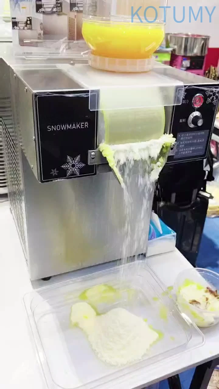 Commercial Snowflake Ice Machine, Portable Shaved Ice Maker for Stall, Snow Ice & Smoothie Machine for Summer