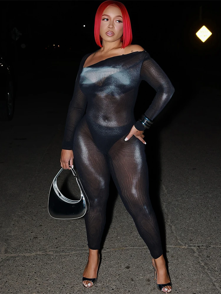 

Weird Puss Gradient Print Jumpsuit Woman Fitness Sexy Trend Tigh Skinny Activity 2025 Fall Stretch Hipster Streetwear Overalls