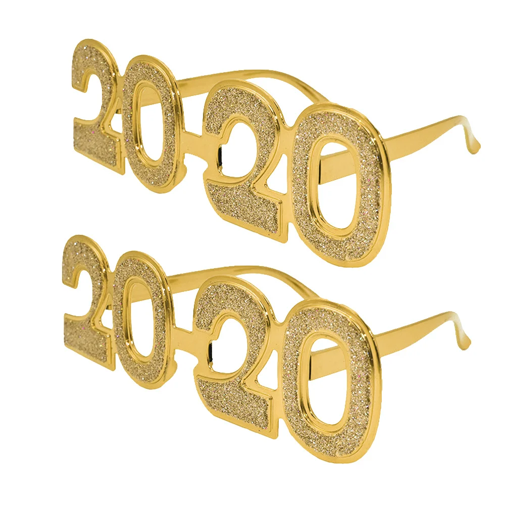 2 Stuks 2020 Oudejaarsavond Brilmonturen Feestartikelen Nummervormige Bril Voor Volwassenen Kinderen Kostuum Accessoires Foto Props
