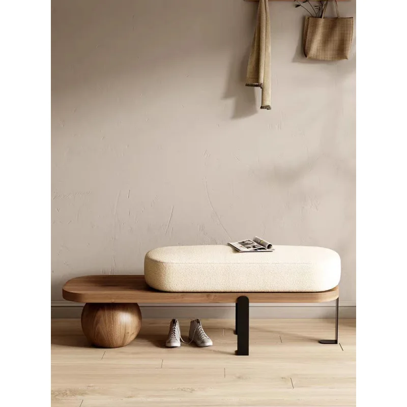 

Nordic creative personality bench light luxury shoe changing stool household door