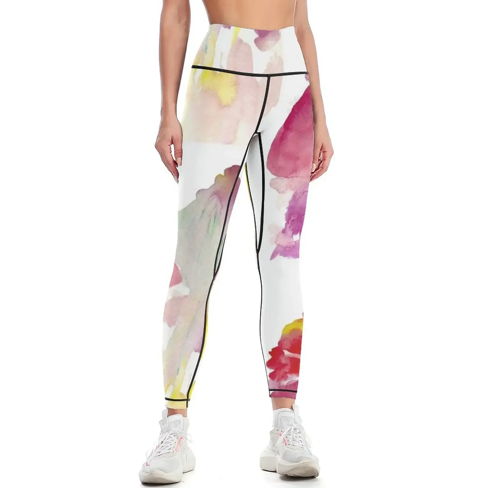

Watercolor Flower Bouquet Leggings Sweatpants Clothing fitness gym's clothing Women's fitness Womens Leggings