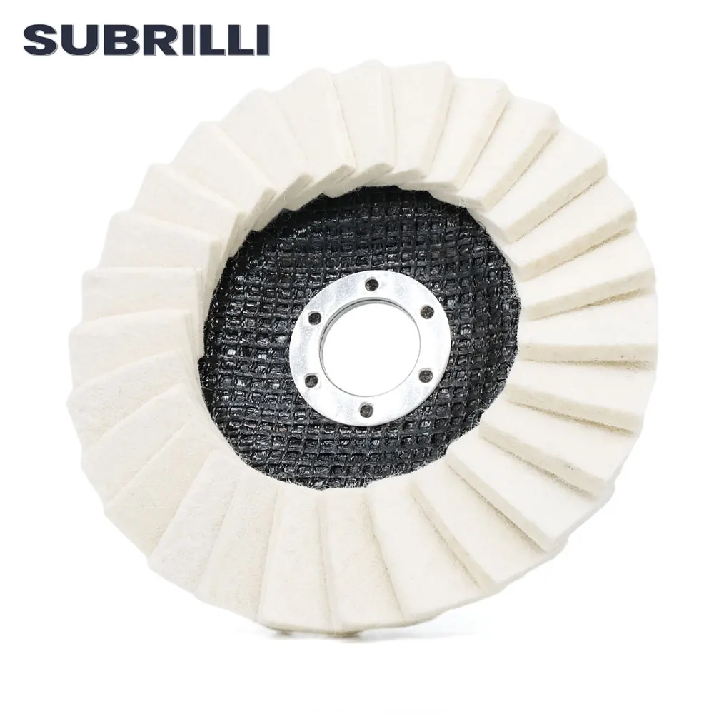 

SUBRILLI 5inch Wool Felt Flap Wheel Felt Polishing buffing Disc 1piece Buffer Wheel for Metal Stainless Aluminum