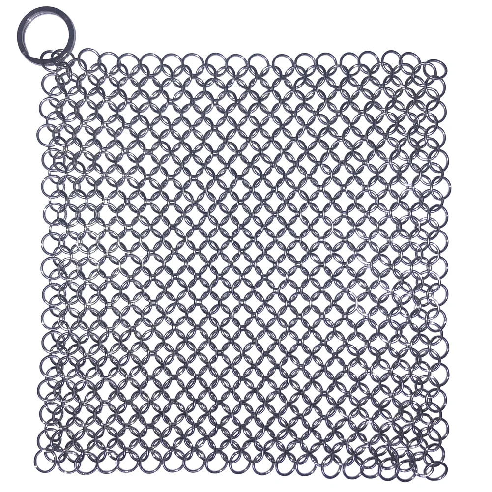 Cast Iron Cleaner, Premium 316 Stainless Steel Skillet Chainmail Scrubber for Cast Iron Pan Pre-Seasoned Pan Dutch Ovens Waffle