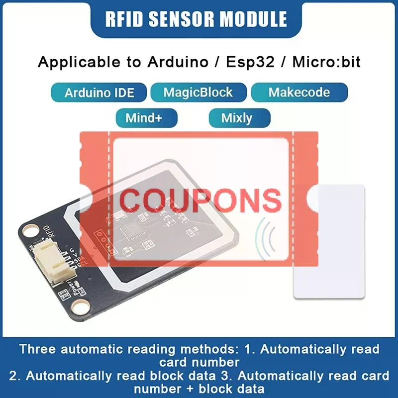 NFC RFID Module RC522 MFRC-522 PN532 RDM6300 Kits S50 13.56 Mhz 125Khz With Tags I2C Write & Read For ESP32/Microbit