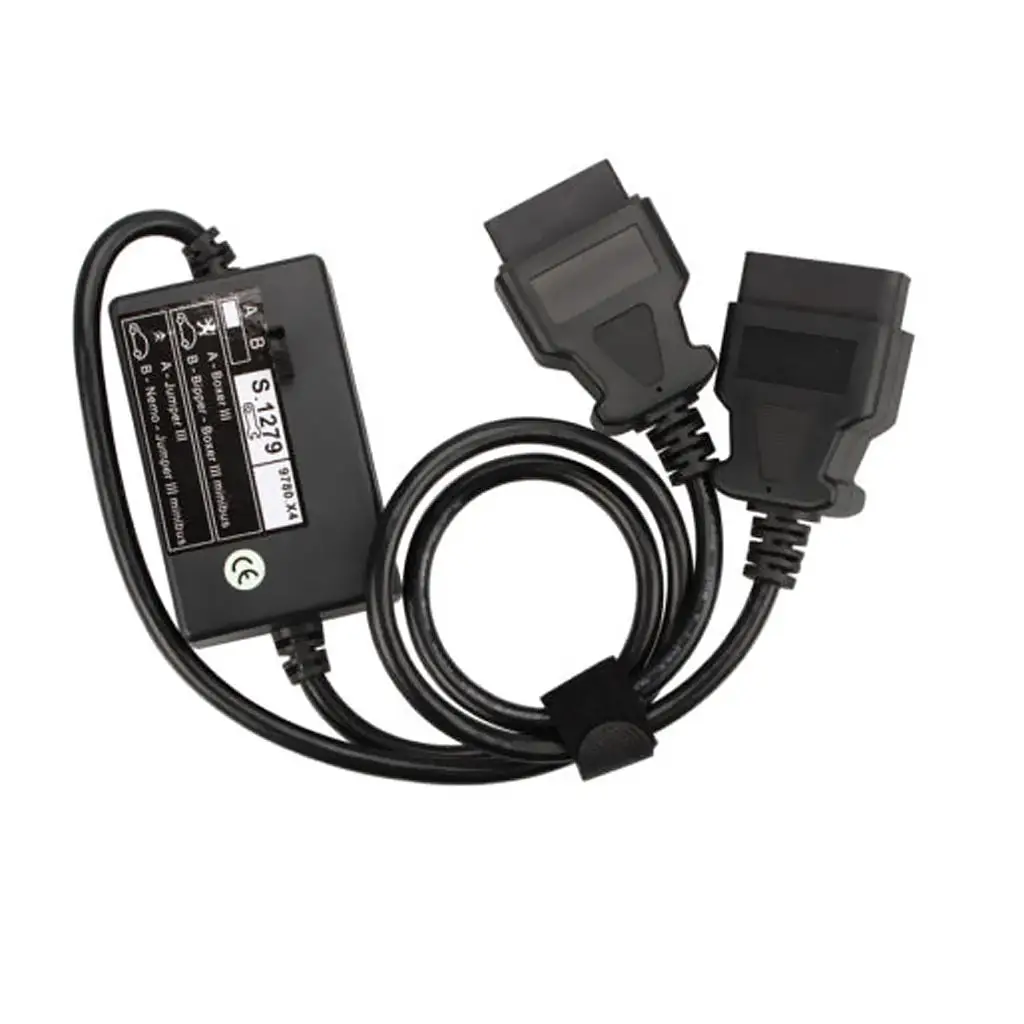 s1279モジュールobd2診断スキャナーケーブルカースキャンツールシトロエン・プジョー用ブラックプラスチックコネクター