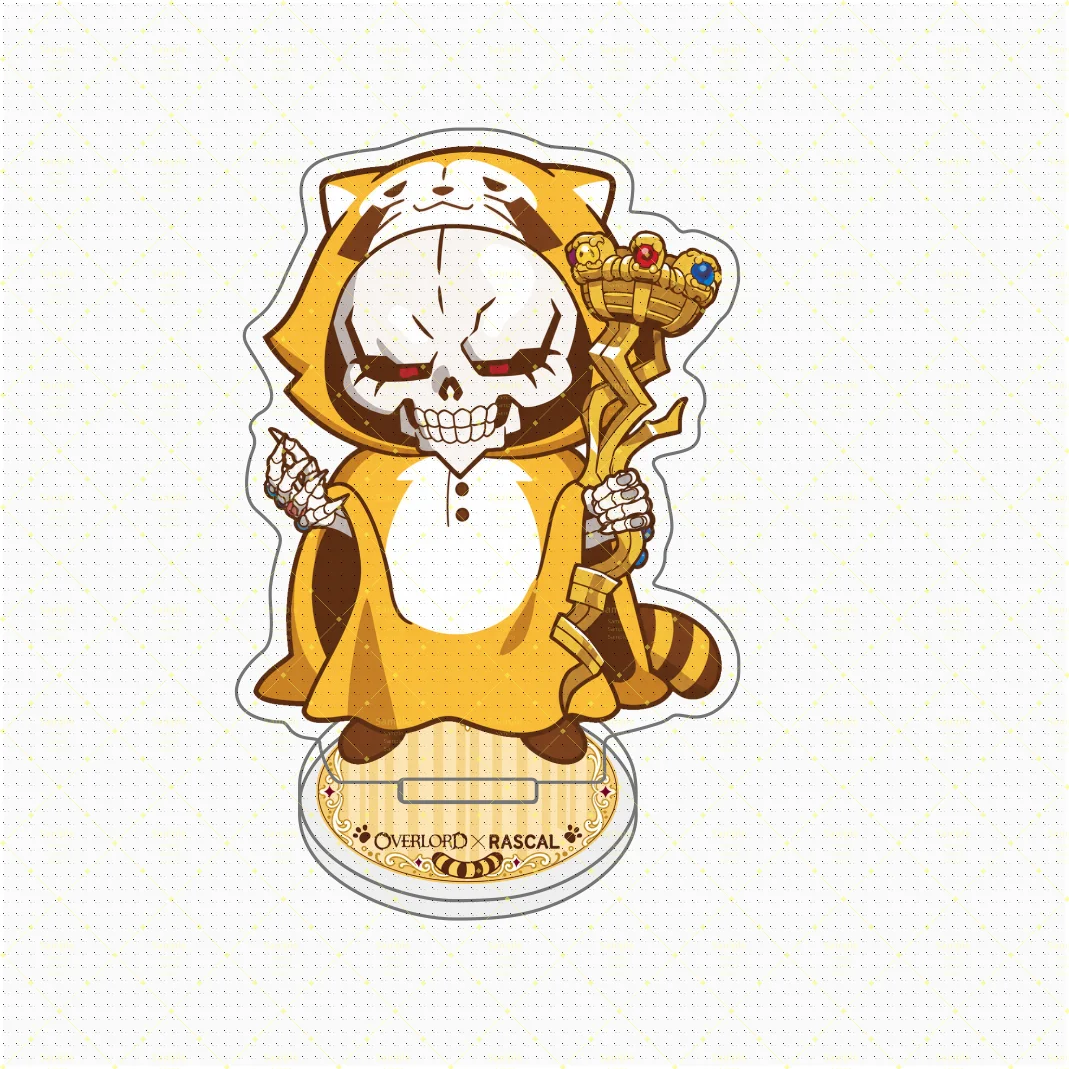 10cm Anime OVERLORD Acrylic Stand Ainz Albedo Shalltear Cocytus Demiurge  Gamma Cute Raccoon Costume Figure Desk Decor Fans Gift