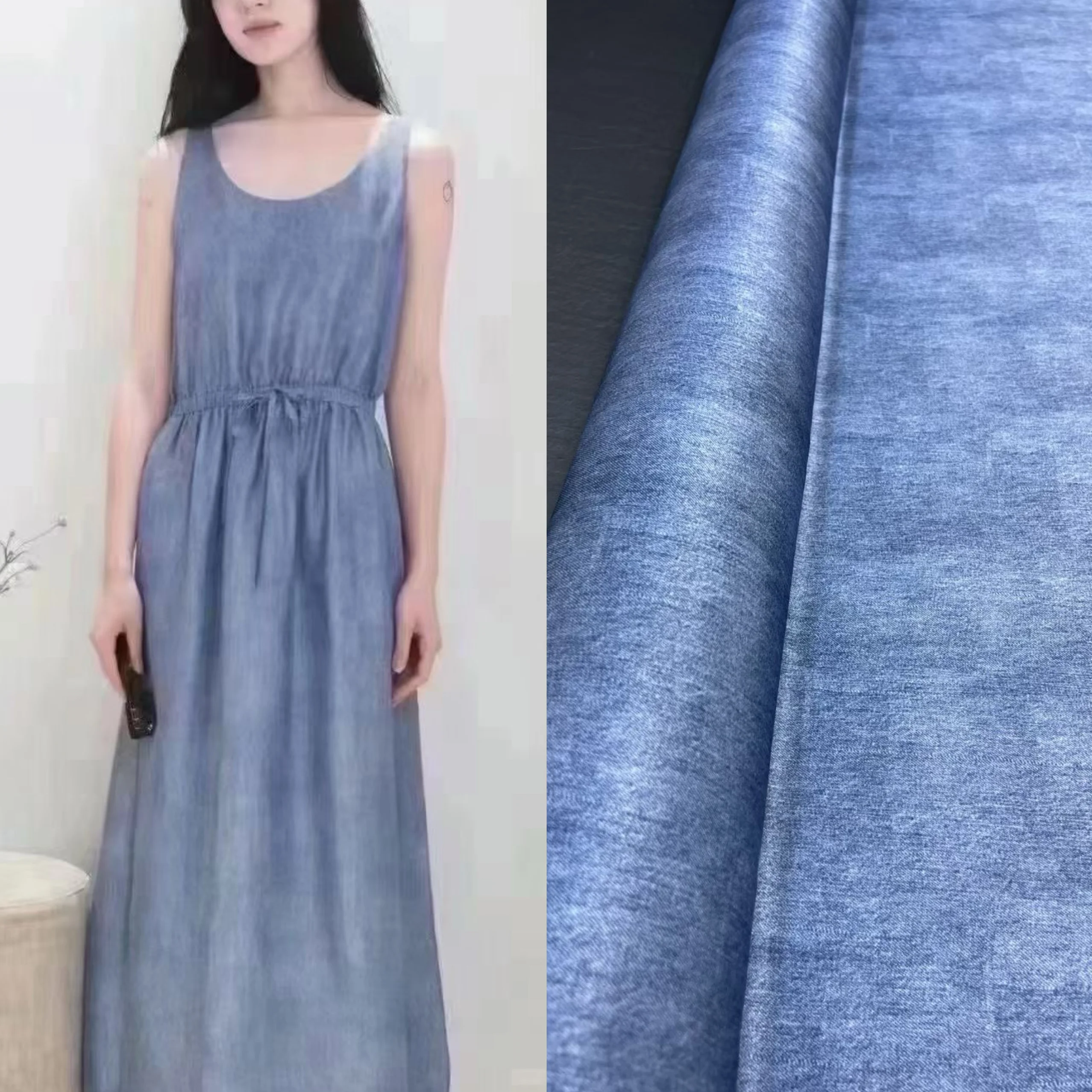 

True Silk Elastic Twill Fabric Handmade DIY ang Silk irt Dr Material Home Sponge Pad Fabric Pure Color