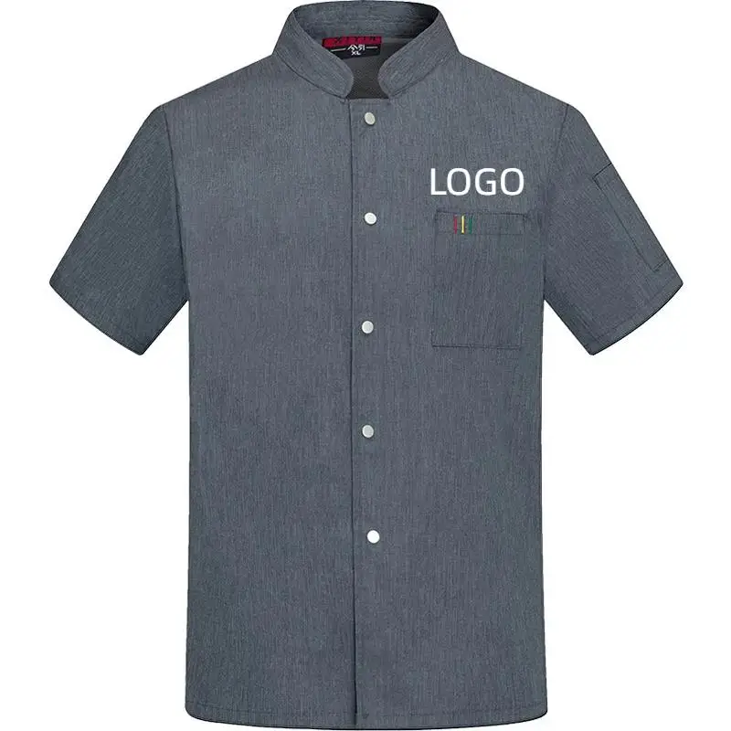 Men Women Chef Uniforms Short Sleeves Personalized Custom LOGO Hotel Catering Kitchen Cooking Breathable Workwear Embroidered