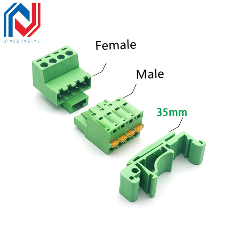 2EDG-UKR-5.08mm Rail Mounted Plug-in Terminal Block Connector 2EDG 5.08mm 2P 3P 4P5P-24Pin Screw Free Guide Rail Docking KD Plug