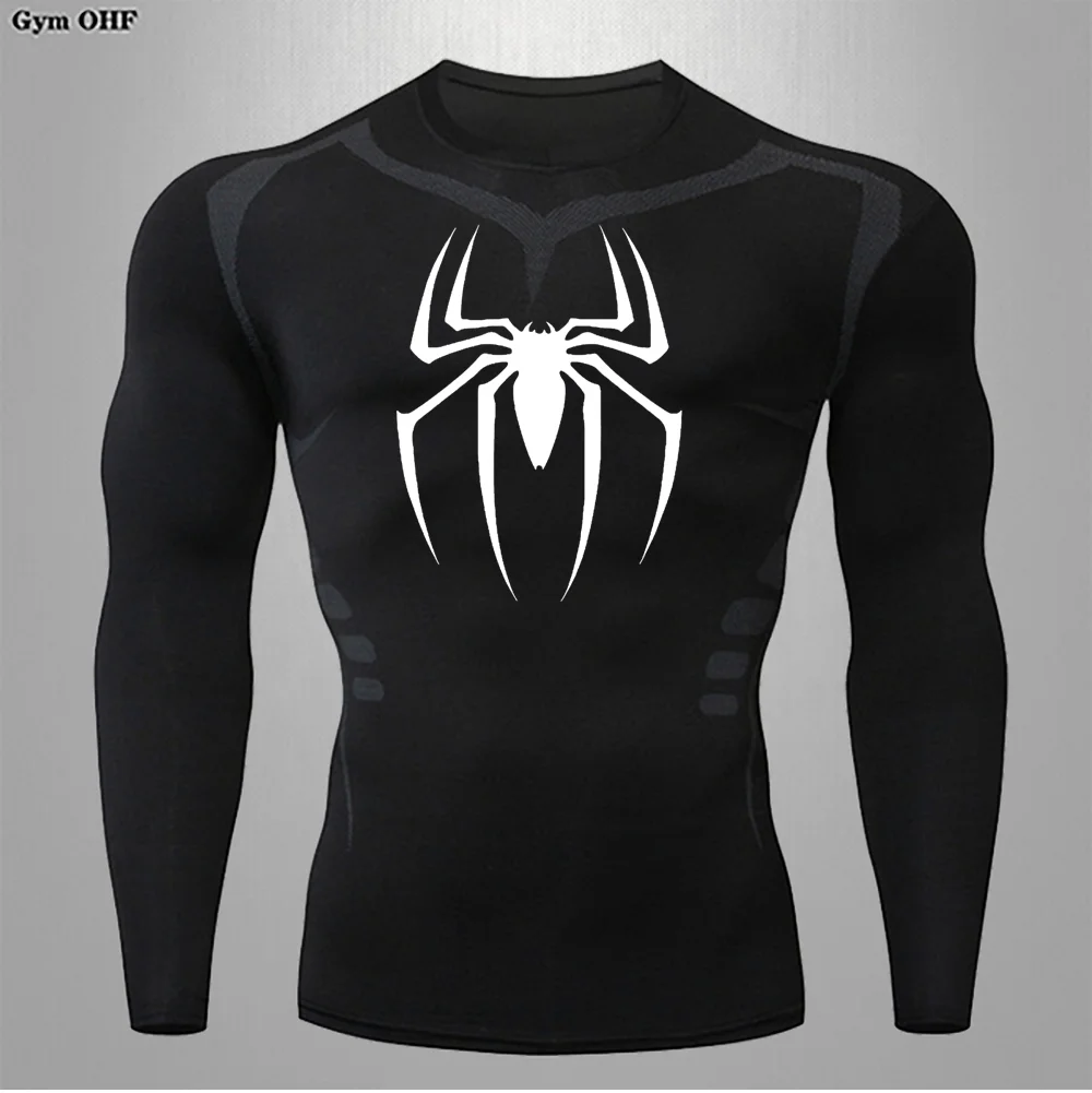 Spider Men T Shirt Quick Dry Rashgard Running Shirt Men Compression Shirt Gym Fitness Top Sport Shirts Men Exercise Jersey 2099