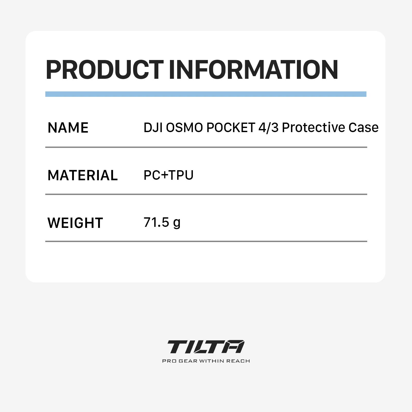 Estuche de Viaje Protector TILTA para DJI Osmo Pocket 4 y Pocket 3, Accesorios con Correa para Hombro, Cubierta de Panta