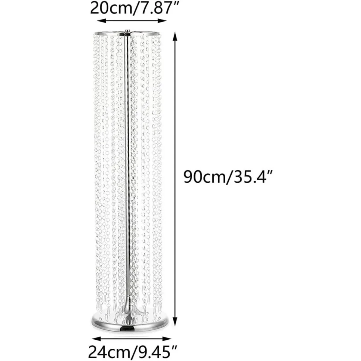حامل أكريليك كريستالي ، قطع مركزية للزفاف على الأرض ، معدن طويل القامة ، ديكور للغرف ، ديكور منزلي ، مزهرية ، h60 سم ، صوفي ، 4 ، 10