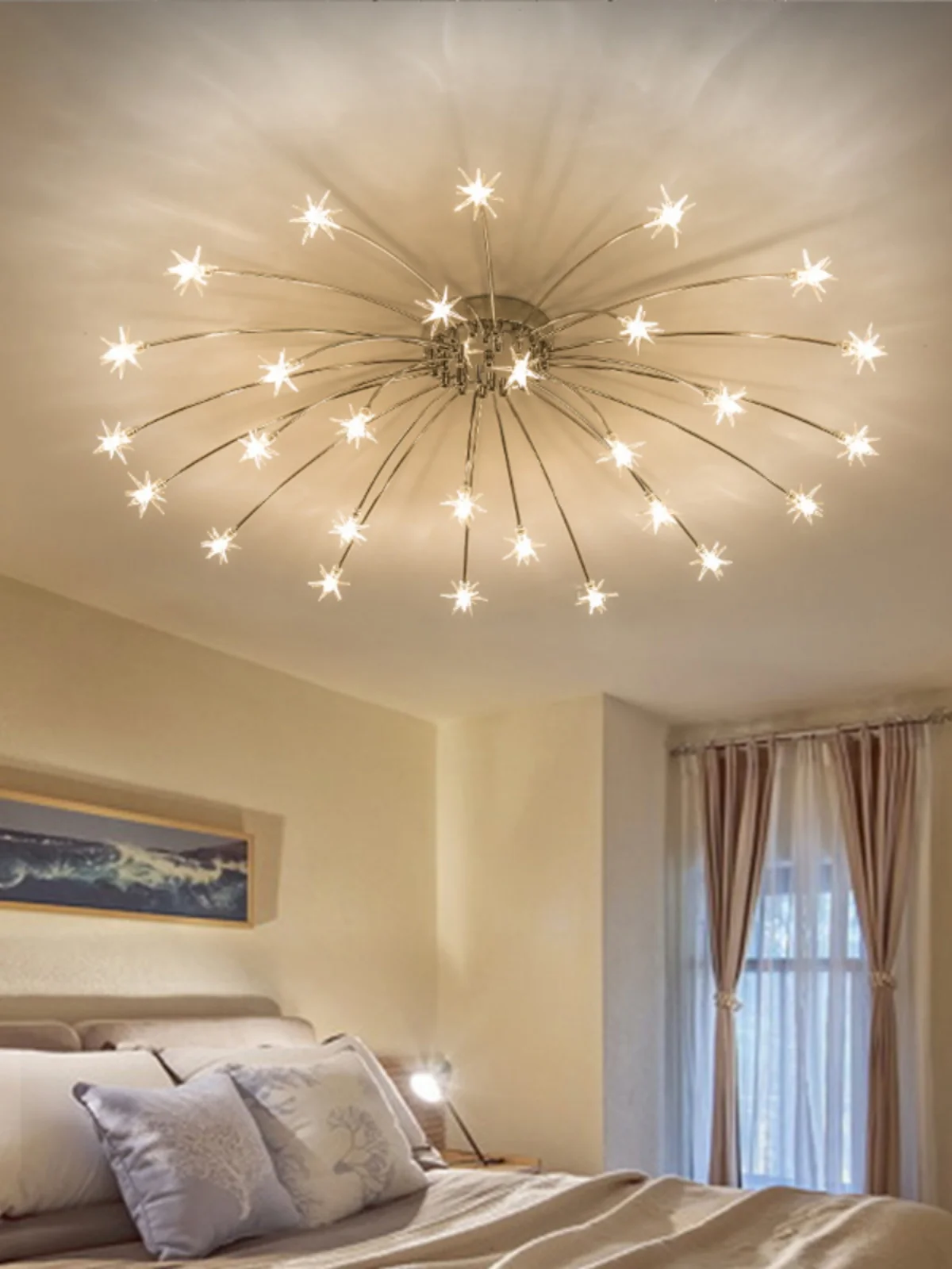 Simple and stylish living room ceiling lamp creative lamp Nordic luxury warm romantic bedroom strobe-free lamps.