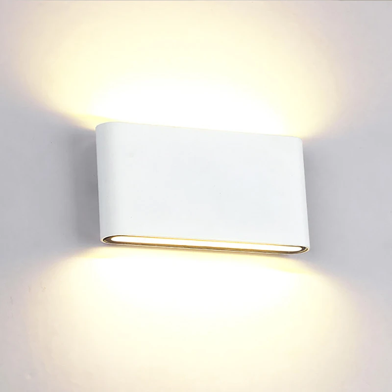 Lámpara de pared nórdica de aluminio de estilo moderno, lámpara de pared interior IP65 impermeable, luces de pasillo hacia arriba y abajo para el