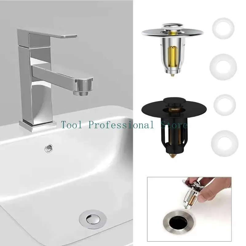 

57QF Push Type Basin Pop-Up Drain Filter Bathtub Converter Sink Drain Strainer Plugs