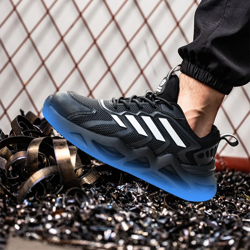 Nieuwe Veiligheidsschoenen Lichtgewicht Heren Stalen Teen Anti-Punctie Anti-Smash Werkende Sneakers Onverwoestbare Beschermende Schoenen