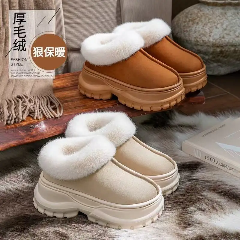 

Women's Cotton Shoes 2025 New Winter Velvet Warm Thick Soled Cotton Shoes Fashionable Round Toe Anti Slip Casual Sports Shoes