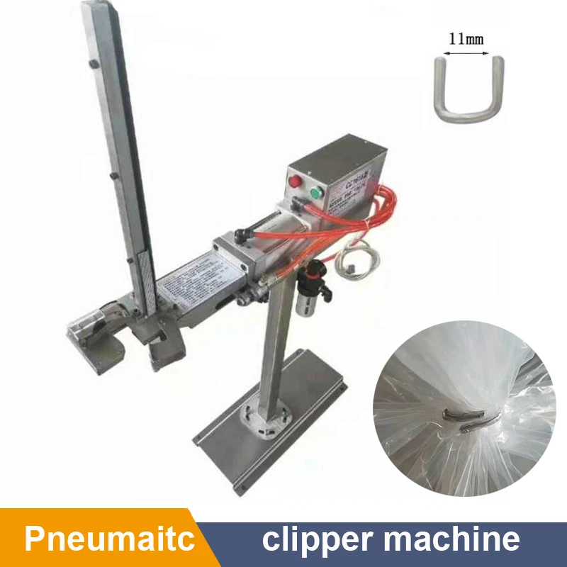 

Automatic Pneumatic Clipper Machine for Plastic Bag Neck U Shape clipper Clipping Machine