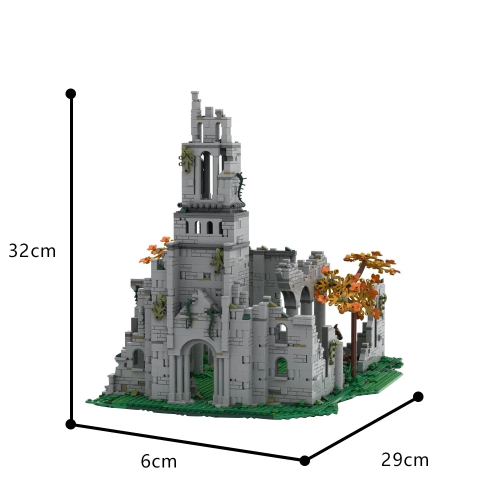 MOC Movie Classic Castle Church of Ellehs Building Blocks Model Rings Game Medieval Architecture Cave Spectral Steed Bricks Toy