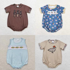 Recém-nascido pato pesca macacão bodysuit, bebê menino criança bordado macacão, mangas curtas, crianças camo macacão, 1 pc, atacado 10 principais vendas roupas de bebe no atacado - №8