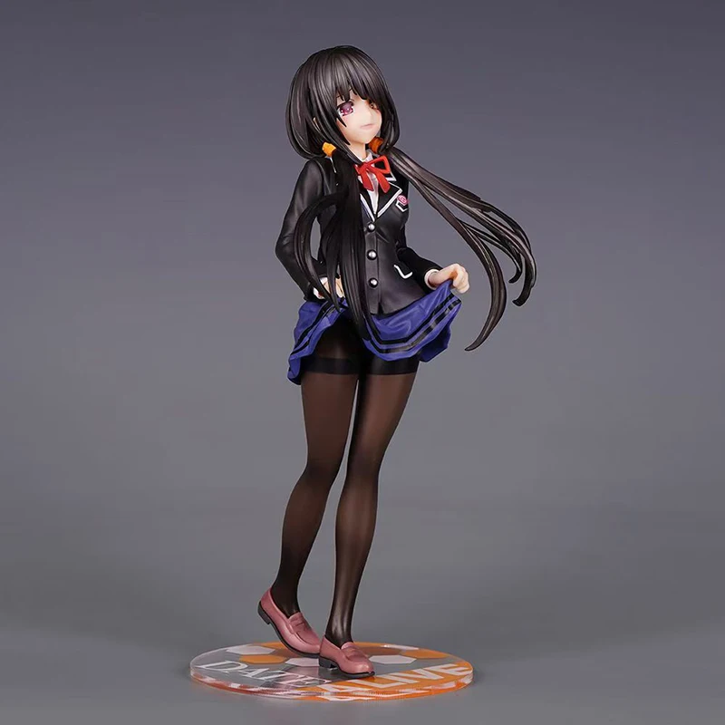 22.5cm Anime Tokisaki Kurumi Figures GK DATE A LIVE Figure Nightmare Kurumi Figurine School Uniform Model PVC Collection Toys