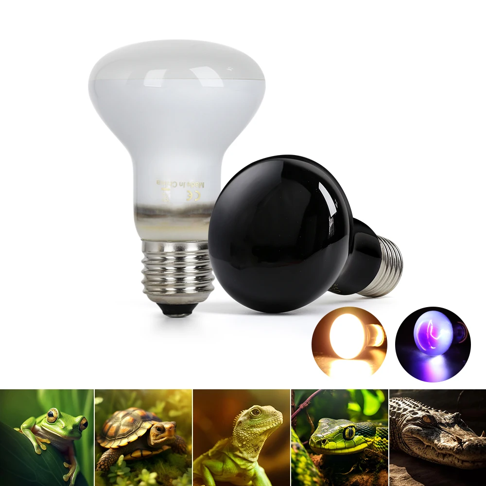 Reptile Heating Lamp Bulb 220V 75W Thermal Preservation Heat Infrared Ray for Reptile Spot Light Bulbs Amphibian Pet Snake Lamp