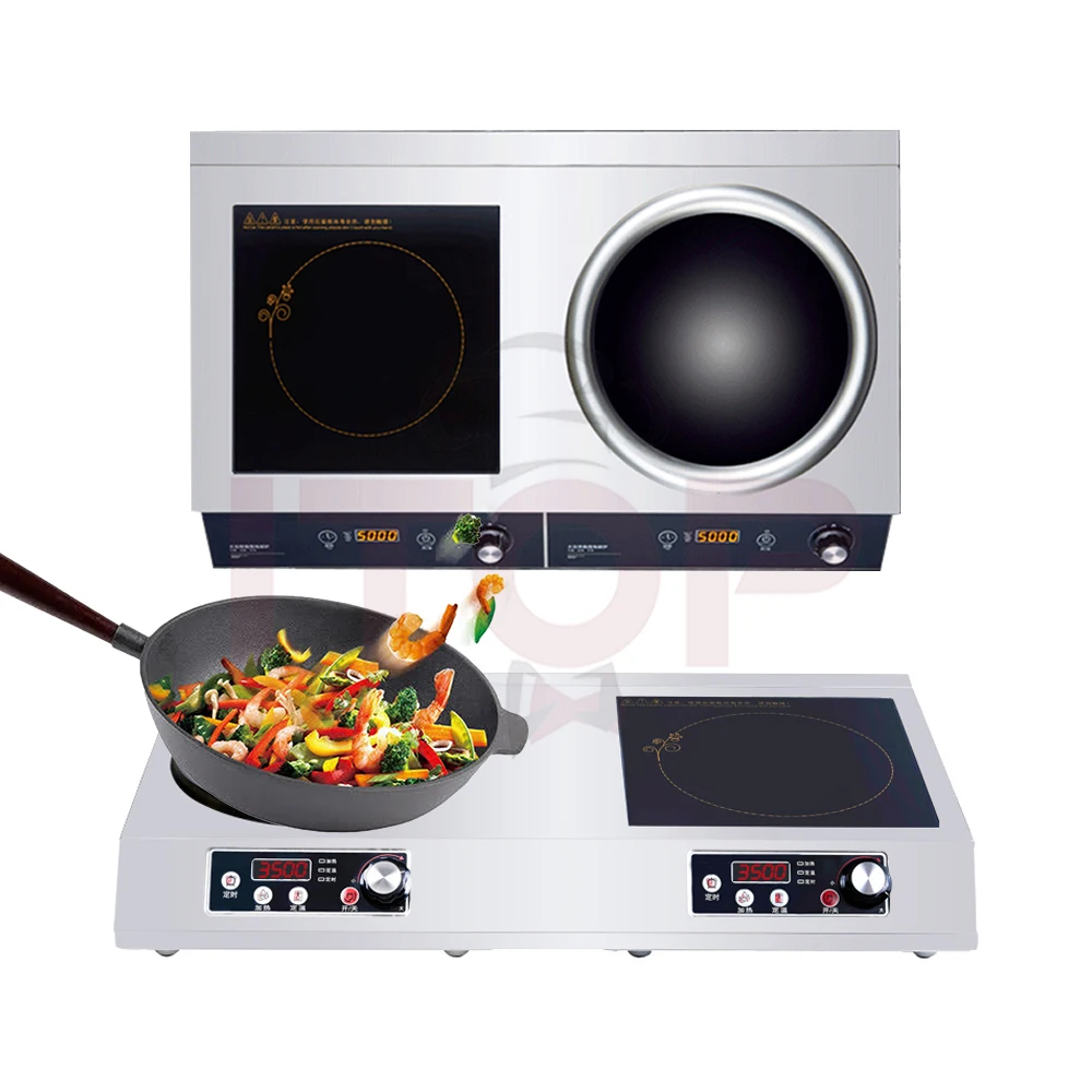 Commercial Induction Cooktop Electric Cooking Stove Stainless Steel Countertop Commercial Wok