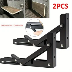 2pcs Stainless Steel Space-Saving Folding Bracket Table Shelf for Campervan, Motorhome, Caravan