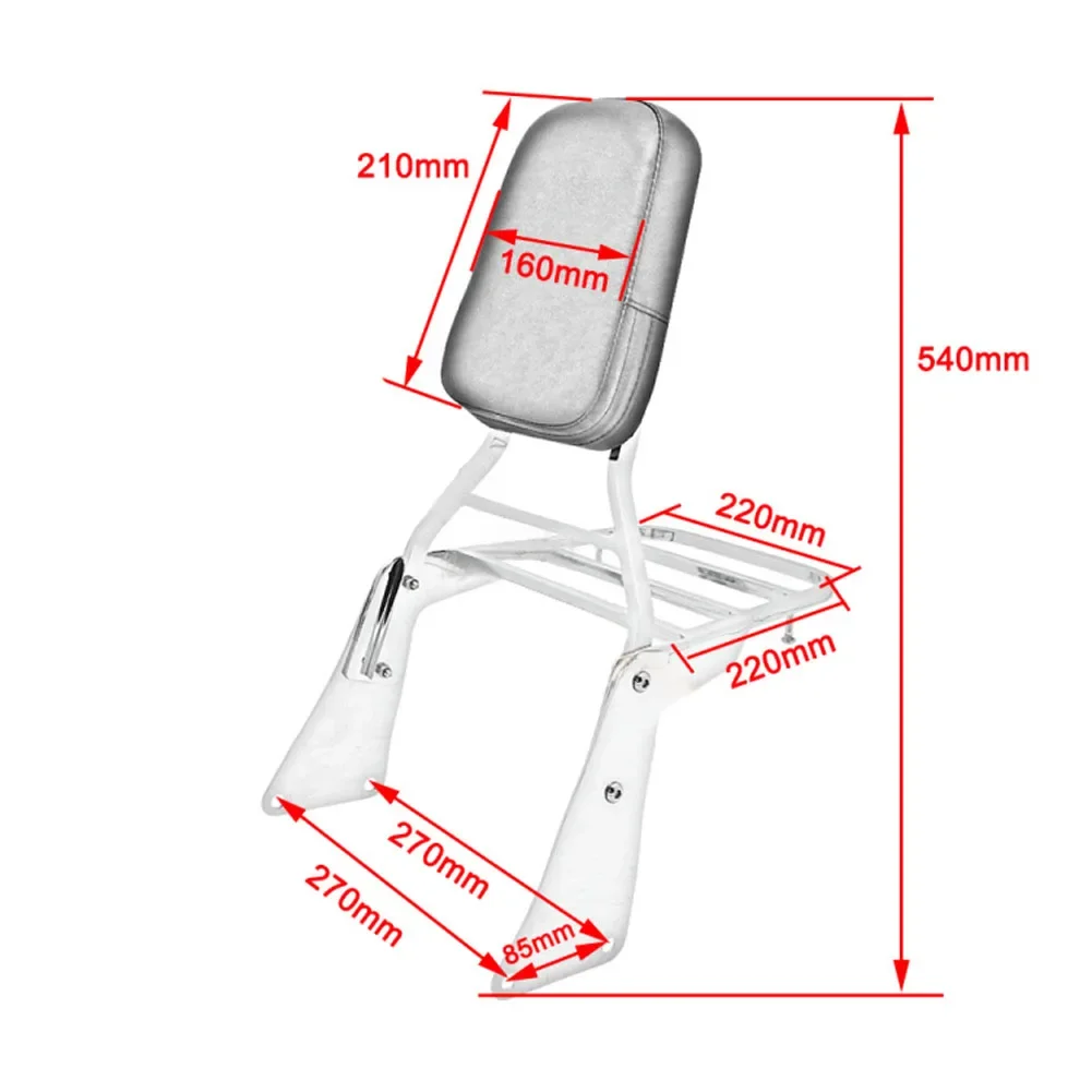 Backrest Sissy Bar + Luggage Rack Pad for Kawasaki Vulcan 1500 VN1500 Classic 1986-2013