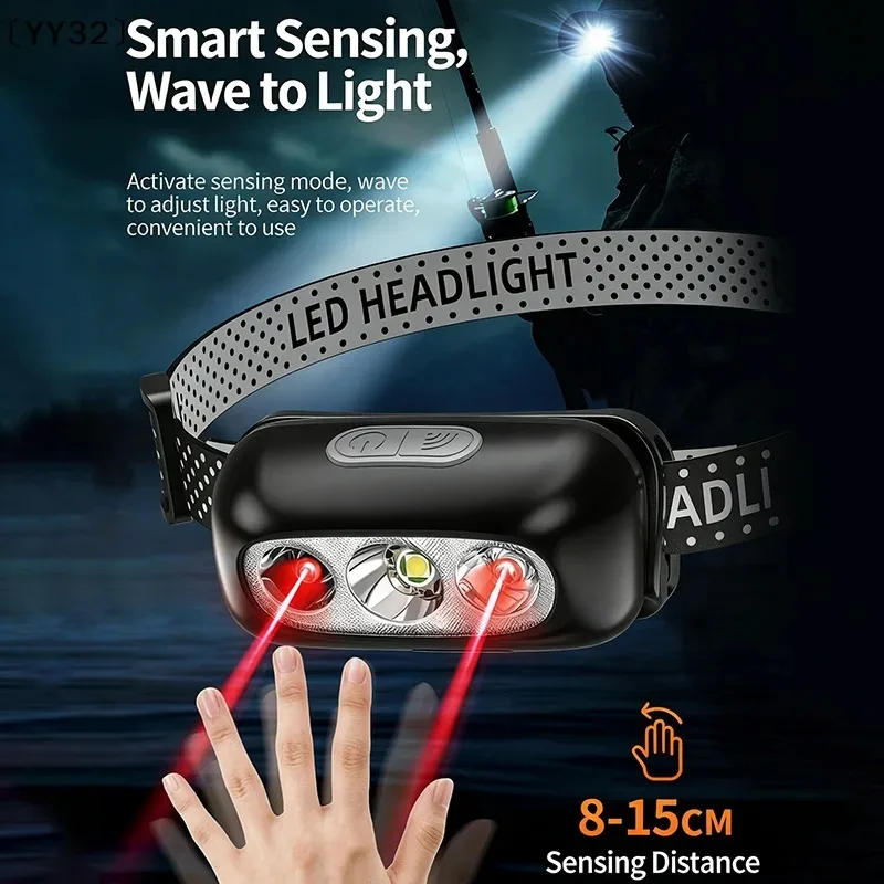 Induction Headlamp Head mounted Strong Light Headlamp Rechargeable Night Fishing Special Ultra lightweight Waterproof Headlamp