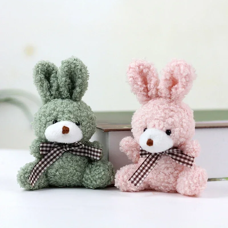 1Pc Plush Bunny Dolls KeyChain Ornament Rabbit with Hanging-Hook for Bag Purse Tote Backpack Stuffed Doll Keyring