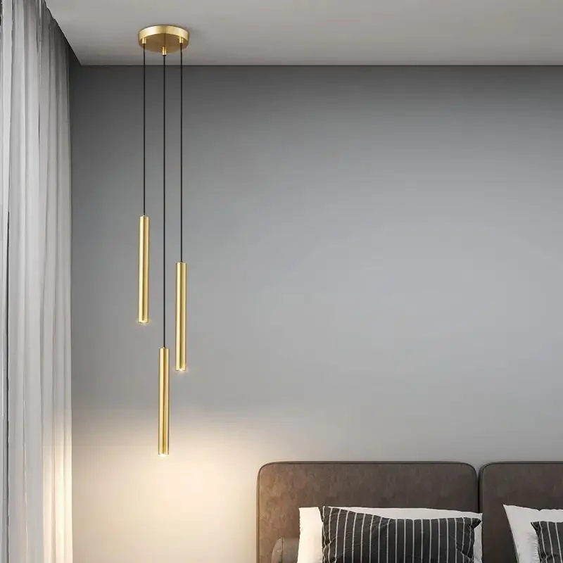 Modern and minimalist long bar counter pendant light in the bedroom Light luxury creative minimalist Nordic main bed headlight