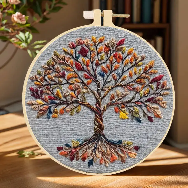 �y�Z�[�����z1pc Cross Stitch Flower Tree Landscape Embroidery Art Set Suitable For Adult DIY Sewing Handmade Decor for Home