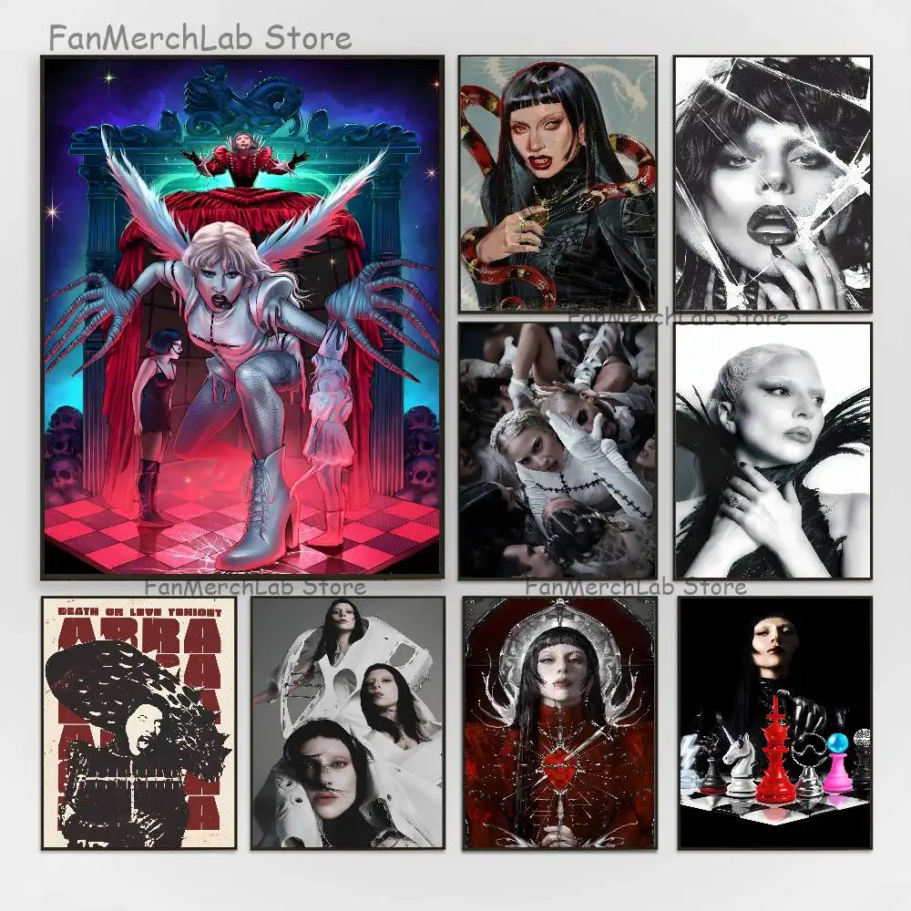 

L-Lady Singer G-GagaS Poster High Quality Dorm Living Room Aesthetic Wall Decoration Painting Stickers Gift