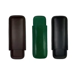 Portable Cedar 2pcs Cigar Humidor Box Travel Leather Cigar Case Storage Box Humidor Humidifier For Sigar man gift birthday