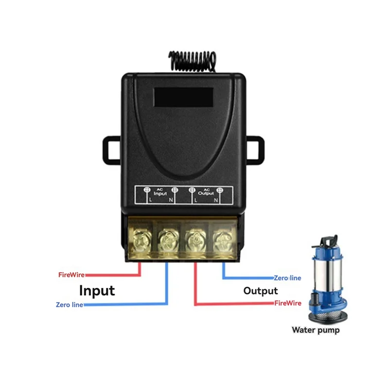 AS95-Sakelar Jarak Jauh Nirkabel Daya Tinggi 30A Remote Control RF433 Jarak Jauh Tegangan Lebar 1000M