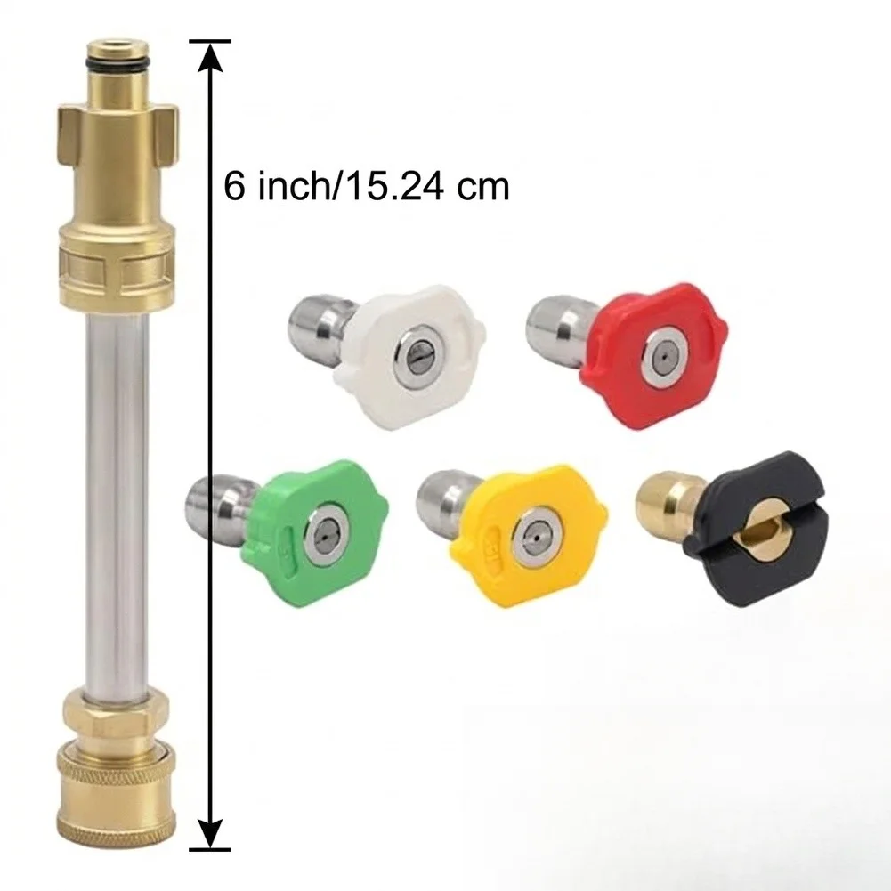 Metal Adapter Kit for 3000 PSI Pressure Washers with 6 Connectors and 5 Nozzle Tips for Consistent Performance