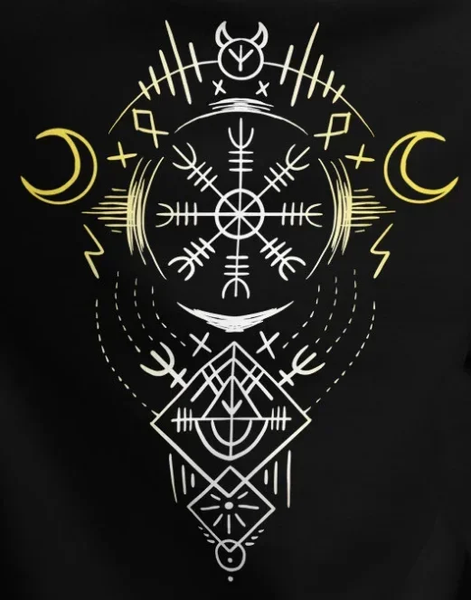 Norse Symbol  Shield Vegvisir Rune T-Shirt 100% Cotton O-Neck Summer Short Sleeve Casual Mens T-shirt Size S-3XL