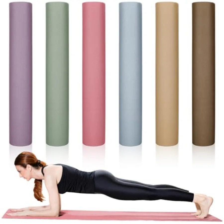 

6 Pack Thick Non-Slip Yoga Mats Bulk for Fitness Stretching Home Workout Gym Studio Exercise Mat in Multiple Colors Anti Slip T