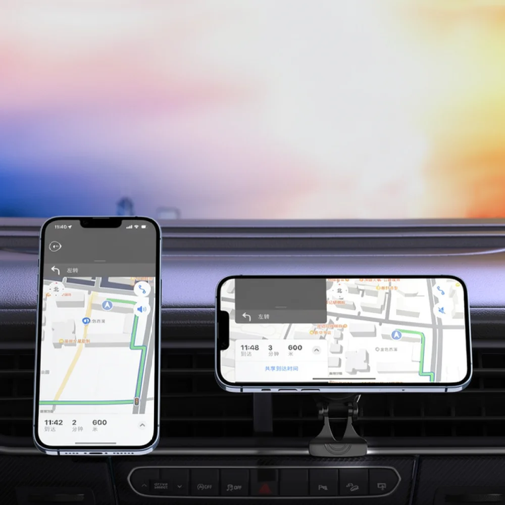 15W Fast Wireless Charging Car Mount Phone Holder Stand For Smartphone Metal Auto Accessory Navigation Tool