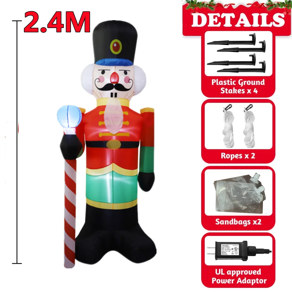 Christmas Inflatable Decoration Toy Built-in LED Lights Indoor Outdoor Xmas Decorative Model Party New Year Garden Ornament Prop