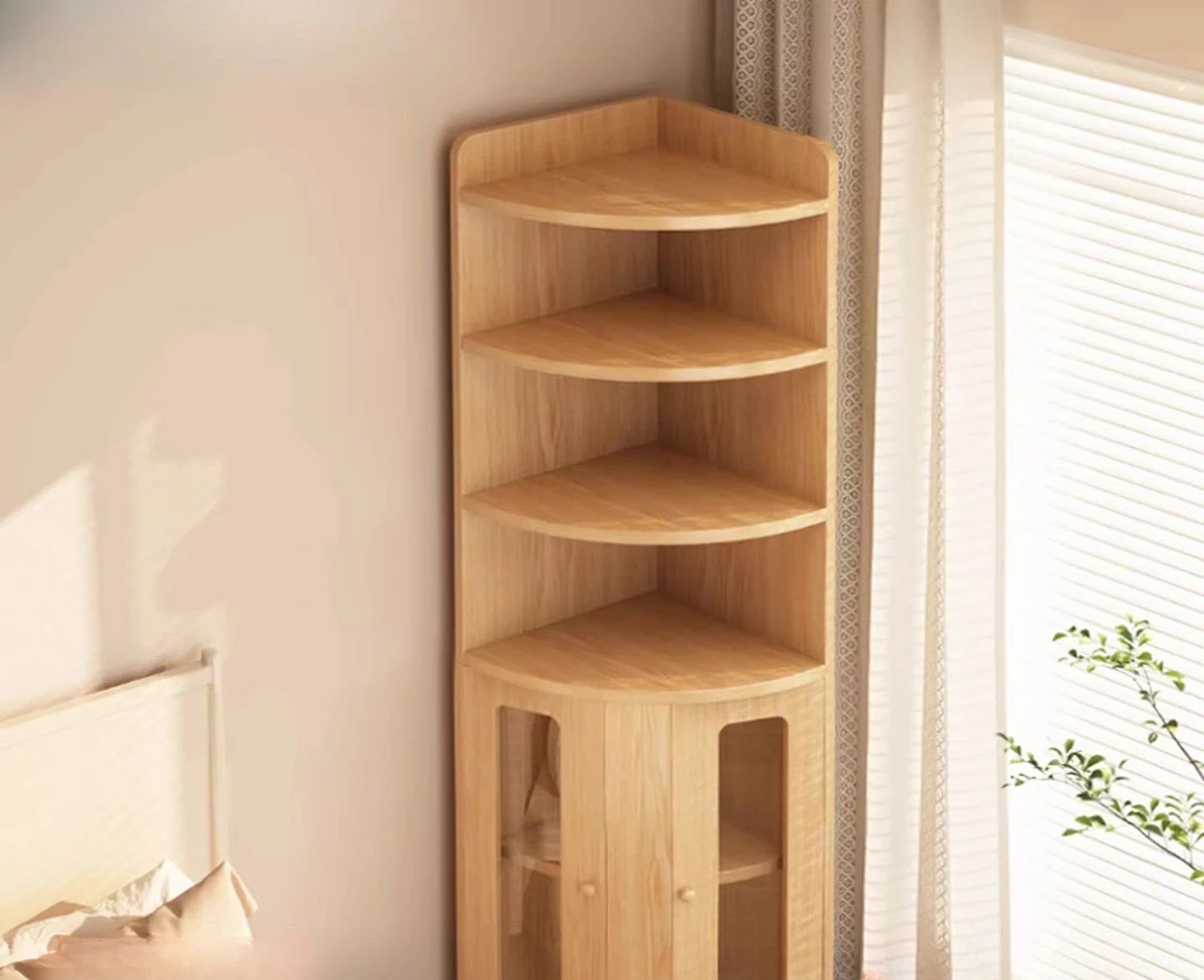 

Corner Rack, Integrated Corner Cabinet Against The Wall, Corner Cabinet 2026 New High-end Sense Triangular Cabinet with Door