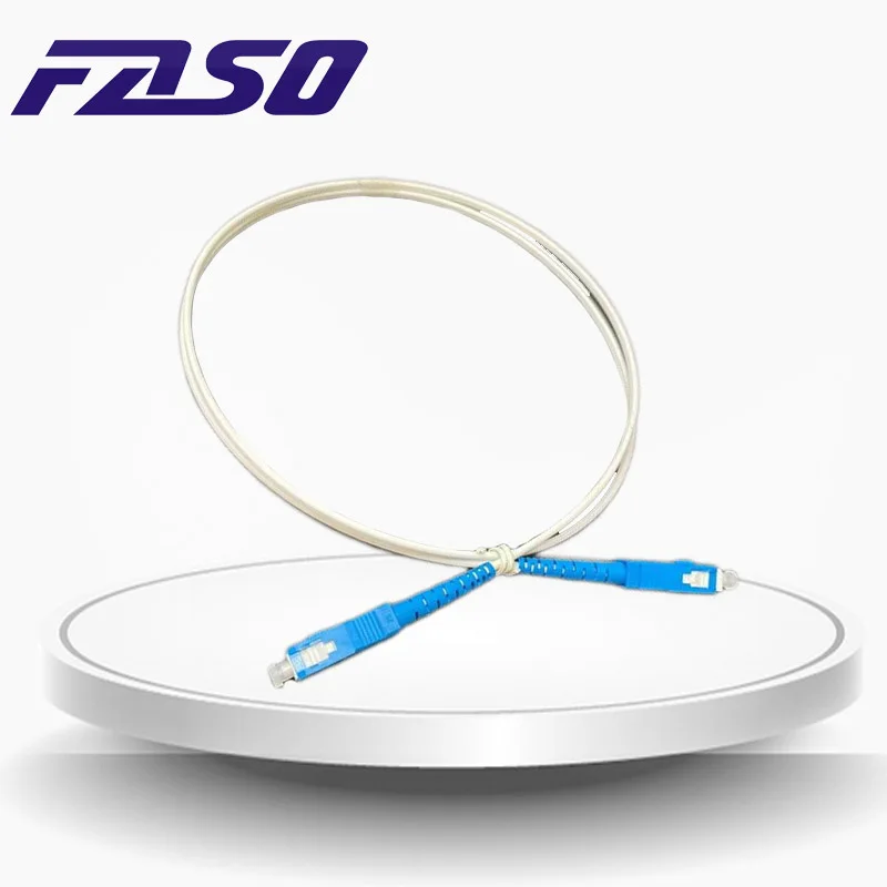 

FASO 50Pcs 2 Meter SC/UPC-SC/UPC Fiber Optic Path Cord Single Mode G652D Simplex 3.0mm White LSZH Jacket