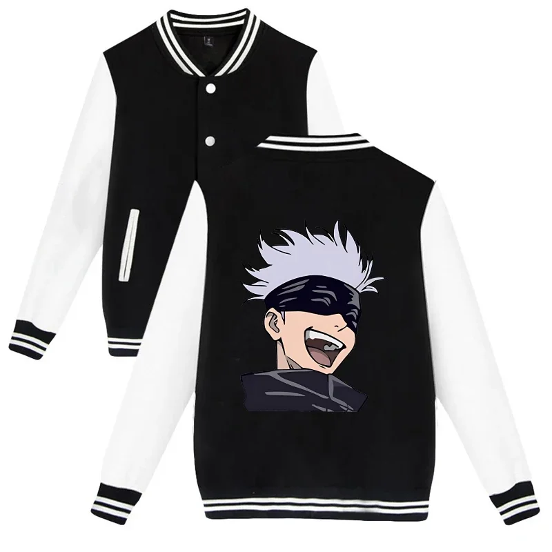 

New Satoru Gojo baseball jacket men women fashion hip hop baseball jersey autumn winter casual long sleeve jacket coat