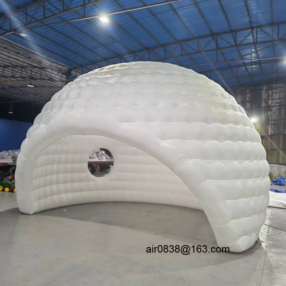 Outdoor Advertising Inflatable Golf Tent White Air Dome With Round Windows Inflatable Golf Igloo For Wedding Party Sports Event