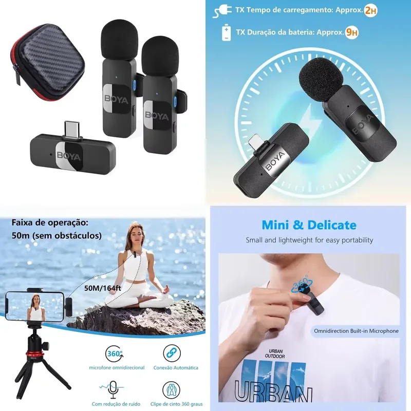 BOYA BY-V1 Professional Wireless Lavalier Mini Microphone Suitable By-v2 For Mobile Android Live Game Recording Interview
