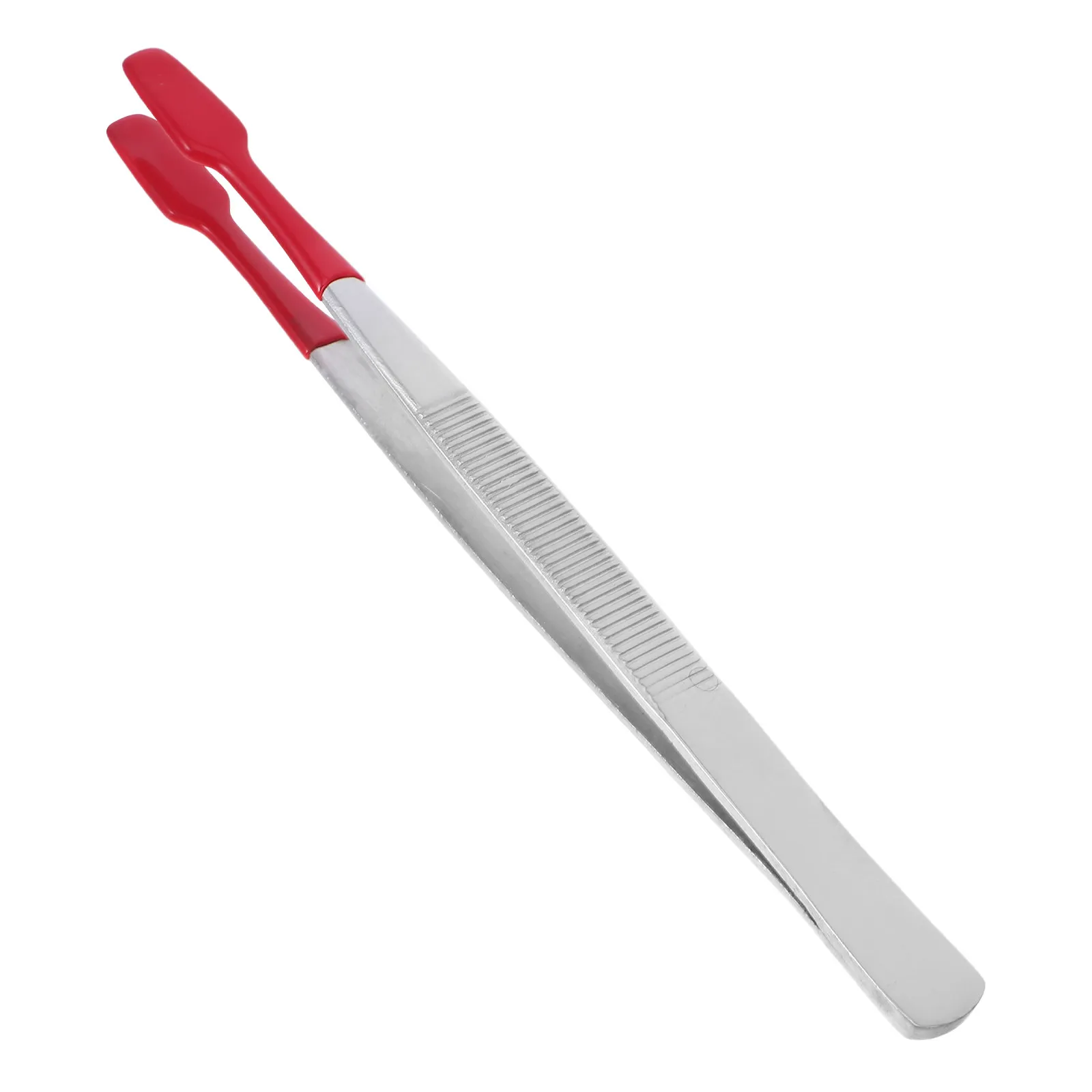 Rubber Tip Stainless Steel Tweezers Flat Bent Head Precision Tool for Stamp Coin Paper Money Collecting Supplies - view 4